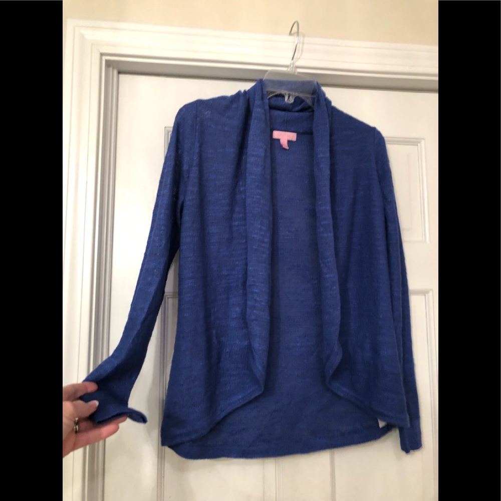Royal blue Lily Pulitzer shawl sweater
